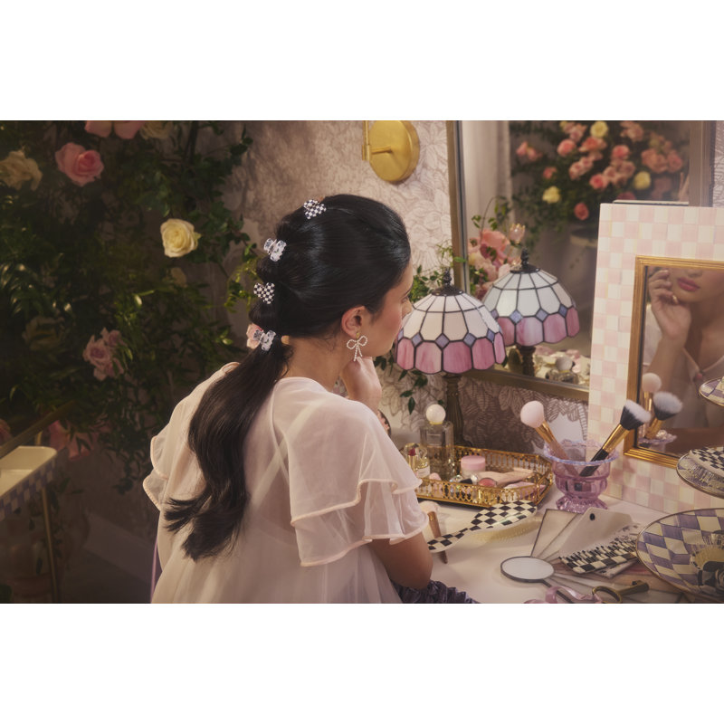 Rosy Check Enamel Wall Mirror