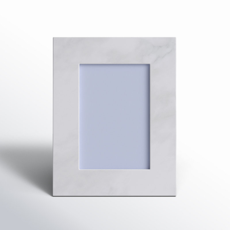 Matheson Marble Matte Picture Frame with Mat, 4" x 6", White