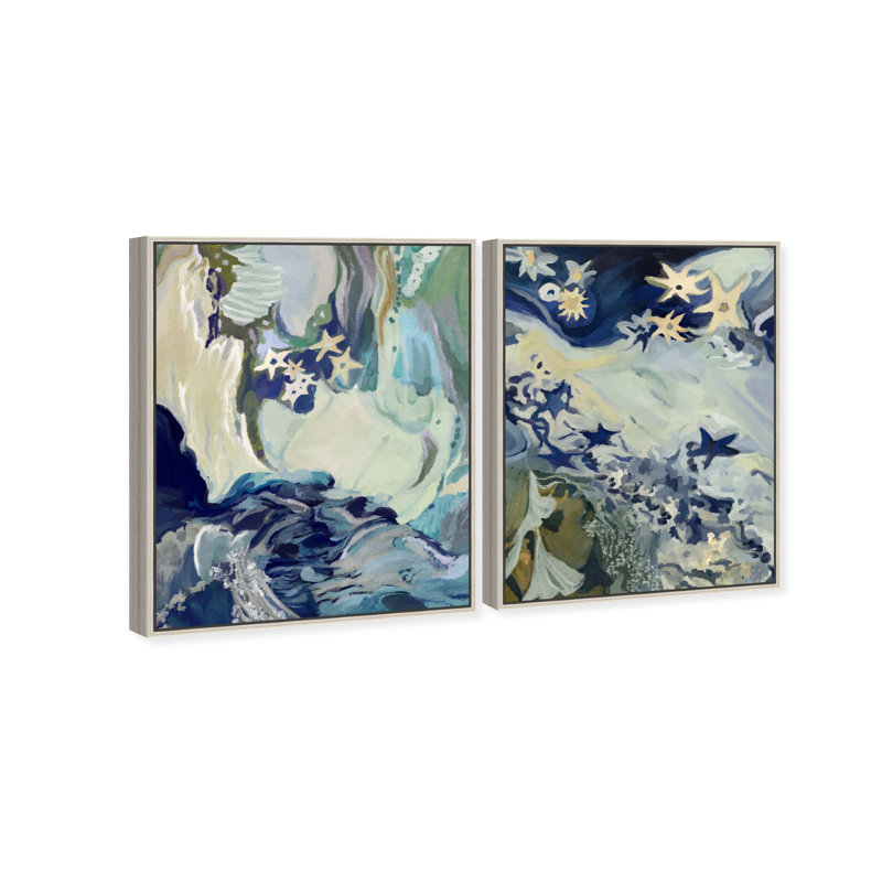 Mermaid Dream Set Set by Oliver Gal, 92"H x 74"W, Silver Floater Frame