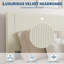 Base de lit plateforme tapissier, tête de lit en tissu et lattes en bois-382029959-382029953
