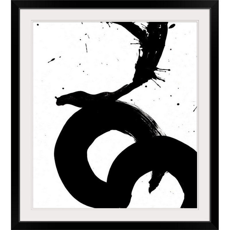 « ink tache v », reproduction d’art, Cadre noir, H 24 po x l 19 po x P 1 po