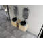 Meuble-lavabo mural 60 po avec lavabo d'art en céramique et 1 tablette de rangement, porte à fermeture en douceur, contreplaqué