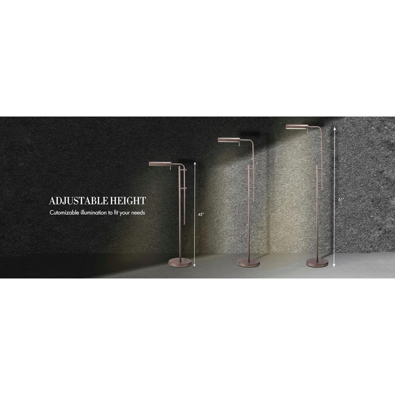 Lampe sur pied ajustable Maesynn Cedric Pharmacie, Nickel