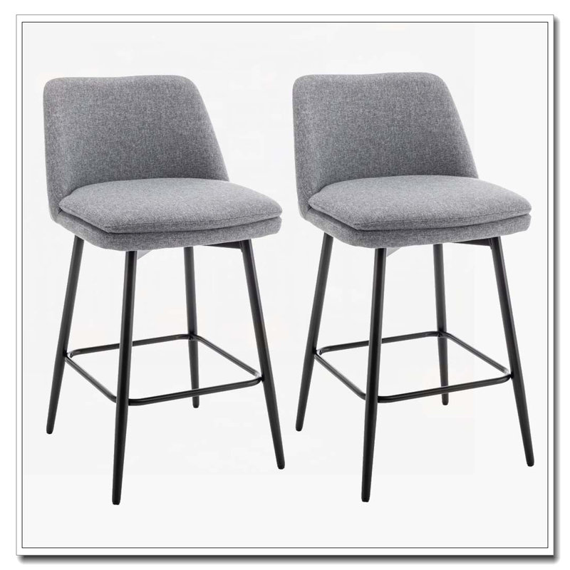 Counter Height Swivel Bar Stools, Gray