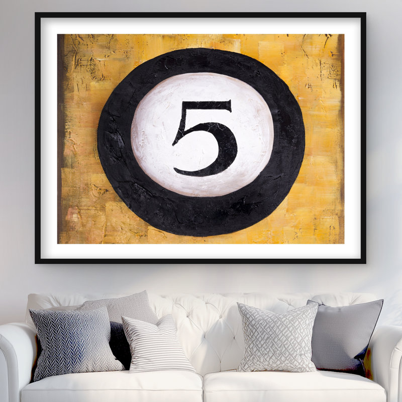 Billiard Ball No5 - Black Office, Noir, H 36 po x l 48 po