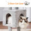 Arbre à chat, tour de 39,4 pouces avec poteau à griffer, tour pour chats d'intérieur, poteau en sisal entièrement enveloppé, plateforme souple, 2 paniers et jouet suspendu, gris clair-1766836449