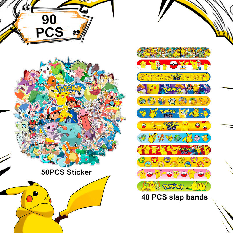Bracelets pokémon, 40 bracelets pokémon et 50 autocollants pokémon