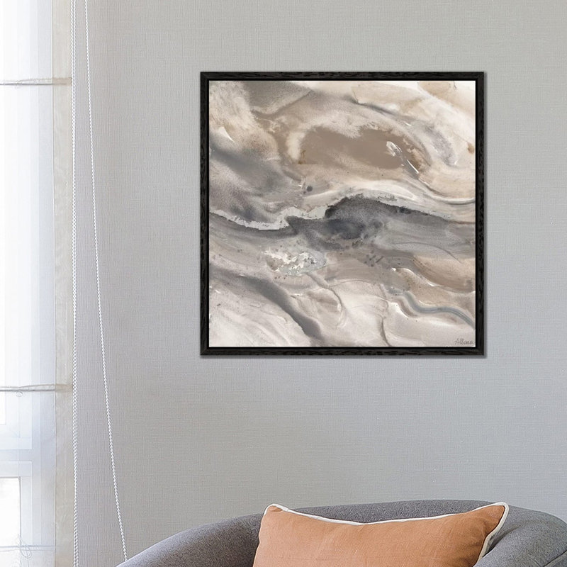 Minerals III by Albena Hristova - Painting on Canvas, Black Floater Framed, 45.72 cm H x 45.72 cm W