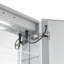 Désembueur pour armoire à pharmacie AQUADOM l 60 po x H 30 po, miroir grossissant réglable verticalement éclairé par 3 lumières DEL, horloge numérique, prises de courant