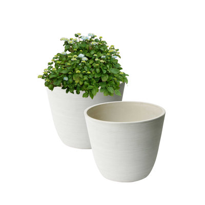 Tahmina Ribbed Composite Pot Planter Set