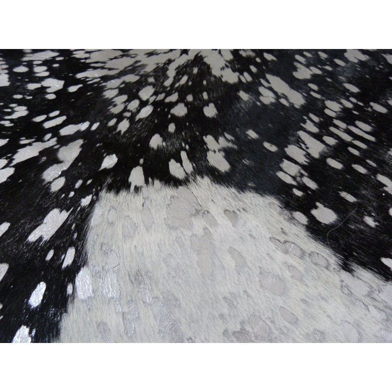 Dellbrook Black And White With Silver Metallic Cowhide Rug