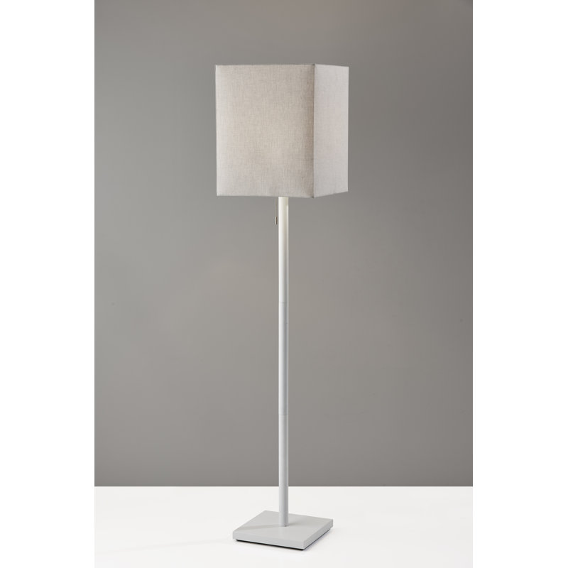 Lampe sur pied 61 po Estelle, Taupe, Blanc mat