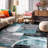 Fanton Modern Abstract Performance Gray/Ivory/Blue Area Rug-2047548051-2083446204