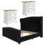 Ensemble de chambre à coucher pour lit très grand classique et rétro 3 pièces, noir-117320823-117320819