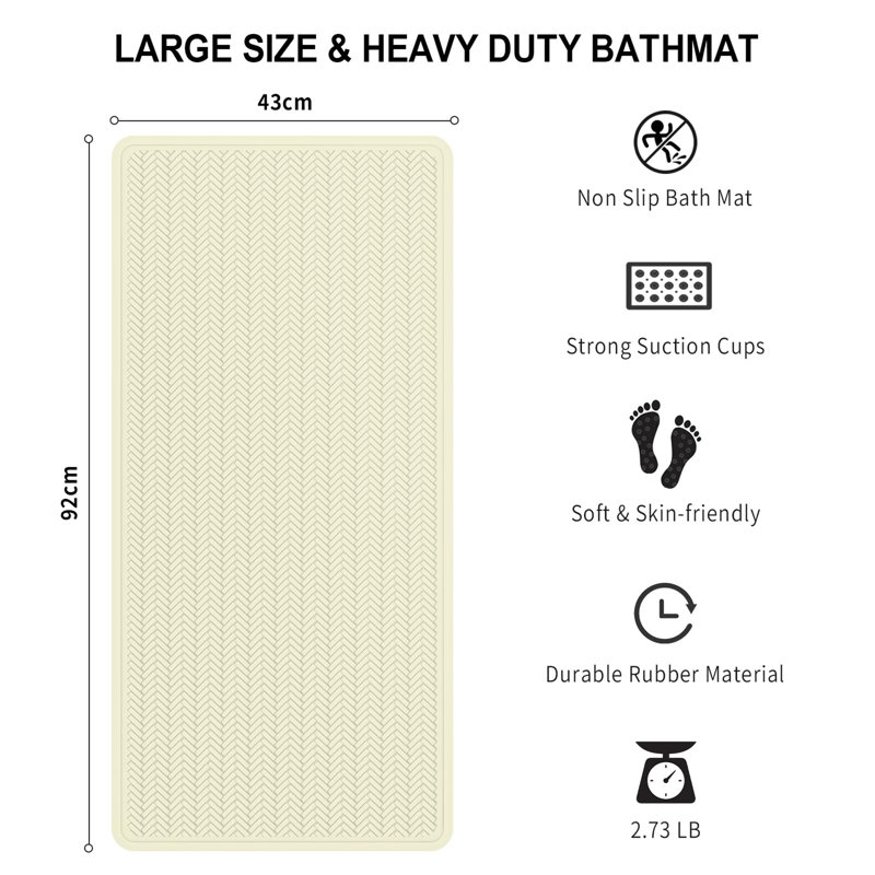 Graeme Plastic / Acrylic Non-Slip Shower Mat, Beige