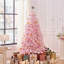 Pre-lit Flocked Artificial Christmas Tree with Foldable Stand-1664184045