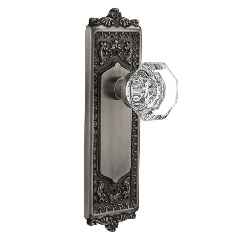 Egg & Dart Plate with Waldorf Door Knob, Antique Pewter, 2.75"