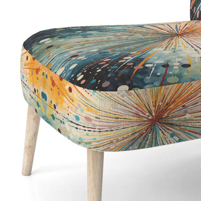 Chaise d'appoint rembourrée Mid-Century moderne Mid-Century Sunburst Serenade I