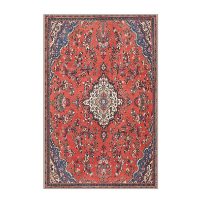 Tapis oriental rouge et bleu