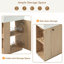 Meuble-lavabo autoportant moderne avec lavabo en céramique, armoire à grain de bois, rangement ouvert et fermé pour petits espaces