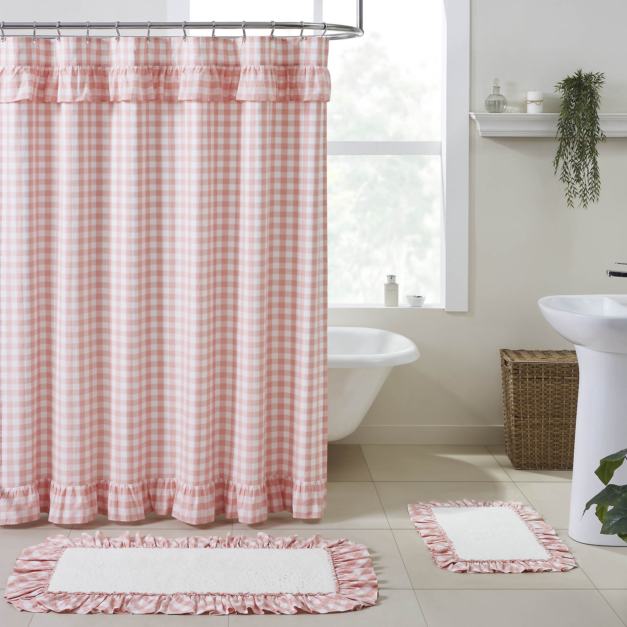 VHC Brands Annie 100 Cotton Gingham Single Shower Curtain & Reviews
