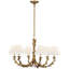 Provenz 32" 6 Light Chandelier In Plaster White With Linen Shades-1581244961-1581244960