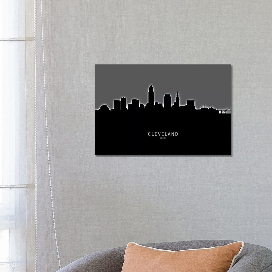 Cleveland Ohio Skyline by Michael Tompsett - Wrapped Canvas Print