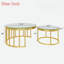 Ensemble de 2 tables basses gigognes modernes avec dessus en verre trempé et structure en métal doré-72709397