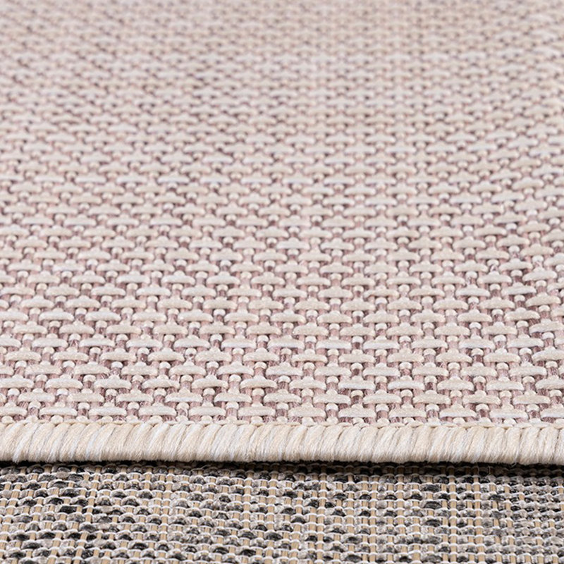 Tapis rectangulaire en polypropylène tissé à la machine de couleur unie Klae, Rectangle 6 pi 7 po x 9 pi 6 po