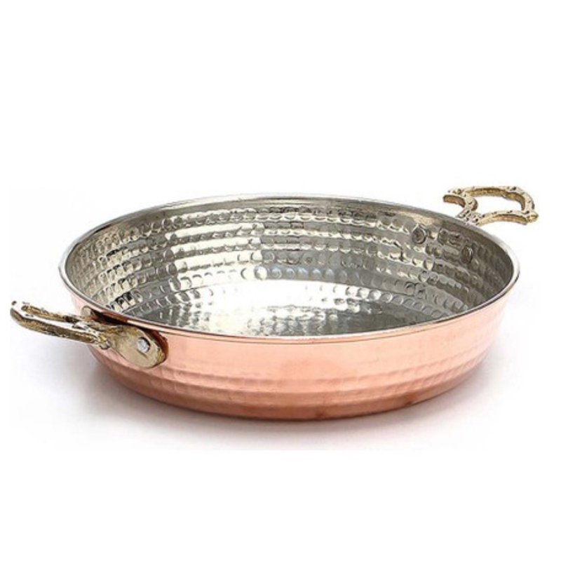 Hakan 6.3" Hammered Copper Non-Stick Skillet with Handles