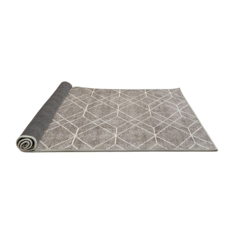 Tapis zone gris clair contemporaine, Carré 6 pi