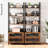 70.87" Industrial Farmhouse Bookshelf - 4-Tier Storage with 2 Drawers, Rustic Bookcase for Living Room & Office
