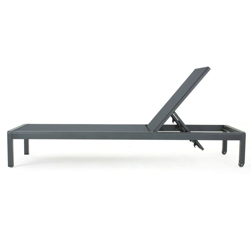 Outdoor Chaise Lounge, Kd Patio Chaise Lounge Chair, Grey Weather Resistant Lounger, Set Of 2, Gray, Gray, 2
