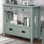 Console Style en bleu rétro. 4 tiroirs et 1 tablette de rangement. Surface de vie en bois de pin massif avec tablette 36 po, chambre bleue, couloir