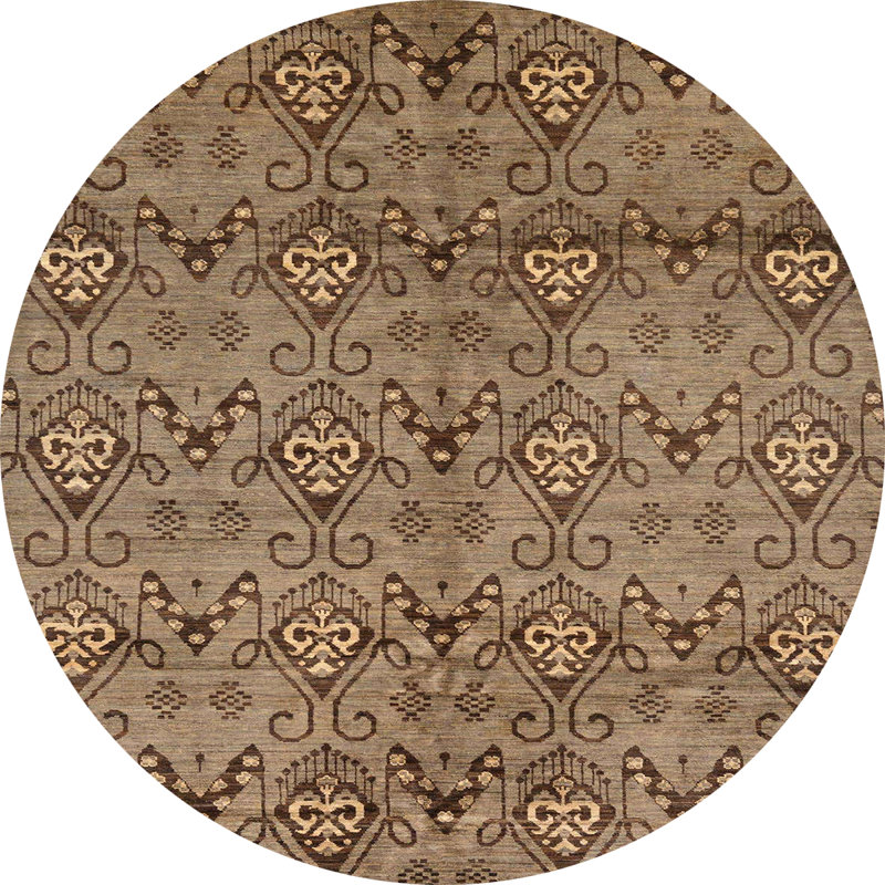 Tapis décoratif multicolore à motif abstrait, Rond 8 pi