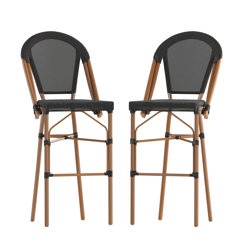 Chaise empilable Lavigne de style français avec siège en polyester enduit de PVC et structure en métal pour une utilisation intérieure / extérieure