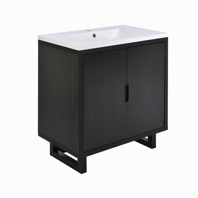 Meuble-lavabo simple avec plateau en résine Jantinus