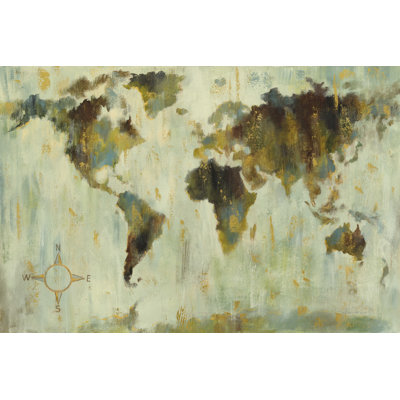 Carte du monde en bronze