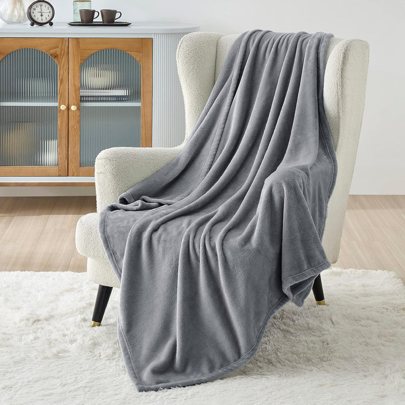 Couvre-lit en polaire 299GSM pour canapé, canapé, lit GentleSoft ™, Gris, 49" W x 59" L