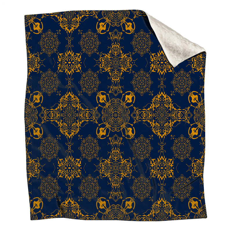 Intricate Gold Patterns Blankets, 60in W x 80in H