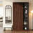 55.12" Retro Light Luxury Walnut Color Wine Cabinet & Display Cabinet Combination, Tempered Glass Door