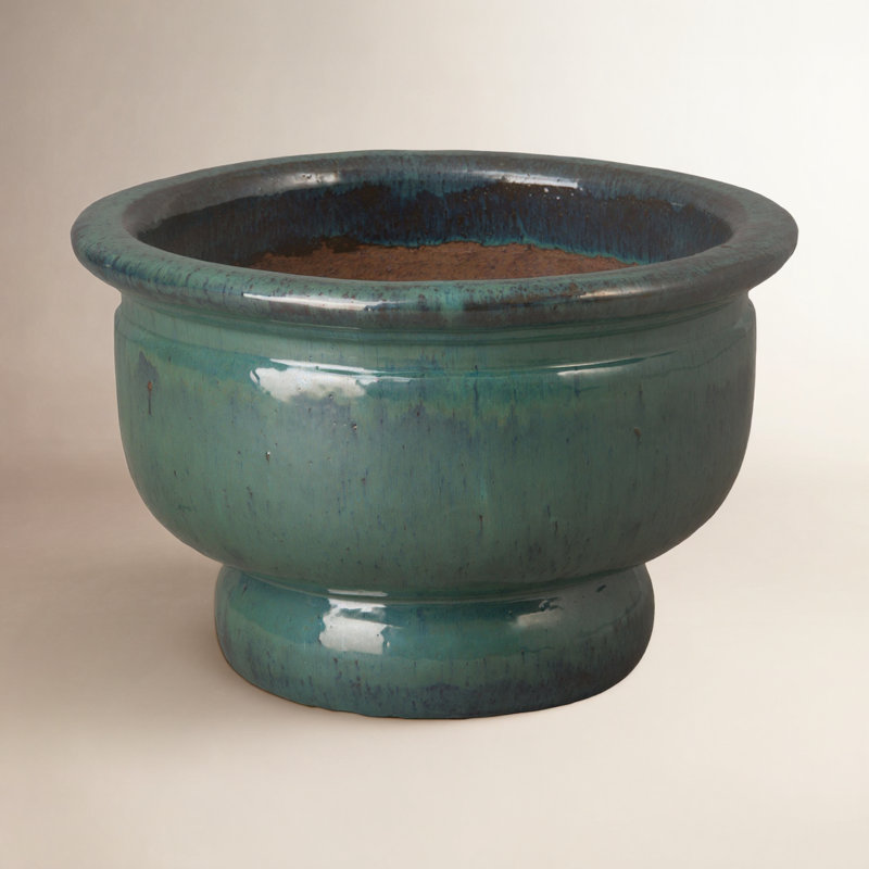 21" Ceramic Pot Planter, Teal