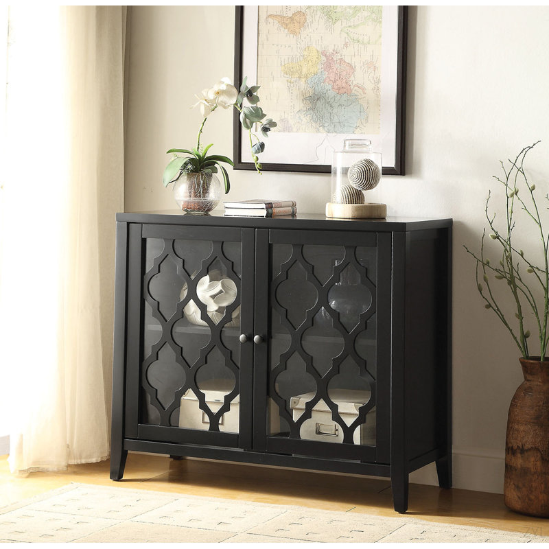 Black Finish Console Cabinet