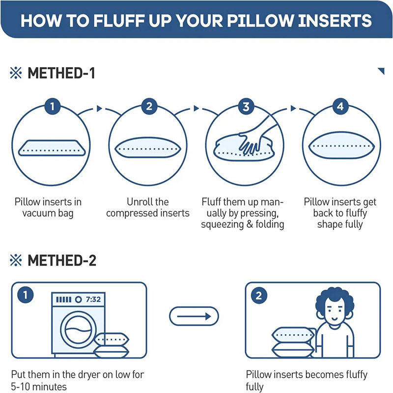 Solid Colour Reversible Pillow Insert, 12" H x 20" W