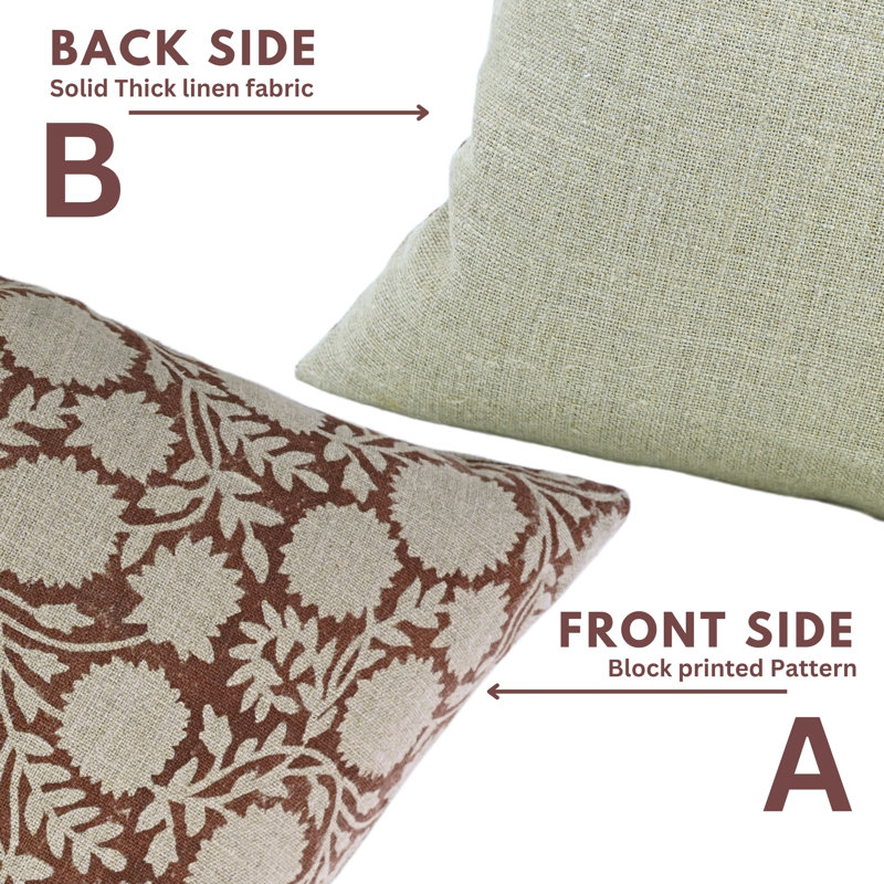 Housse de coussin en coton Floral, H 20 po x l 12 po