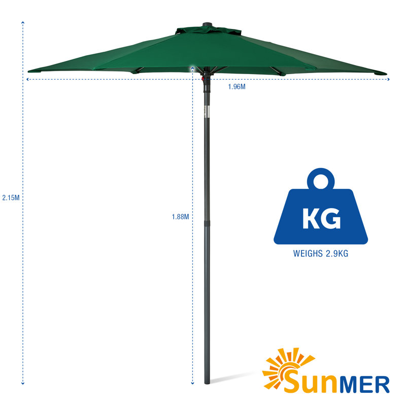 Ardel 205cm Parasol, Green