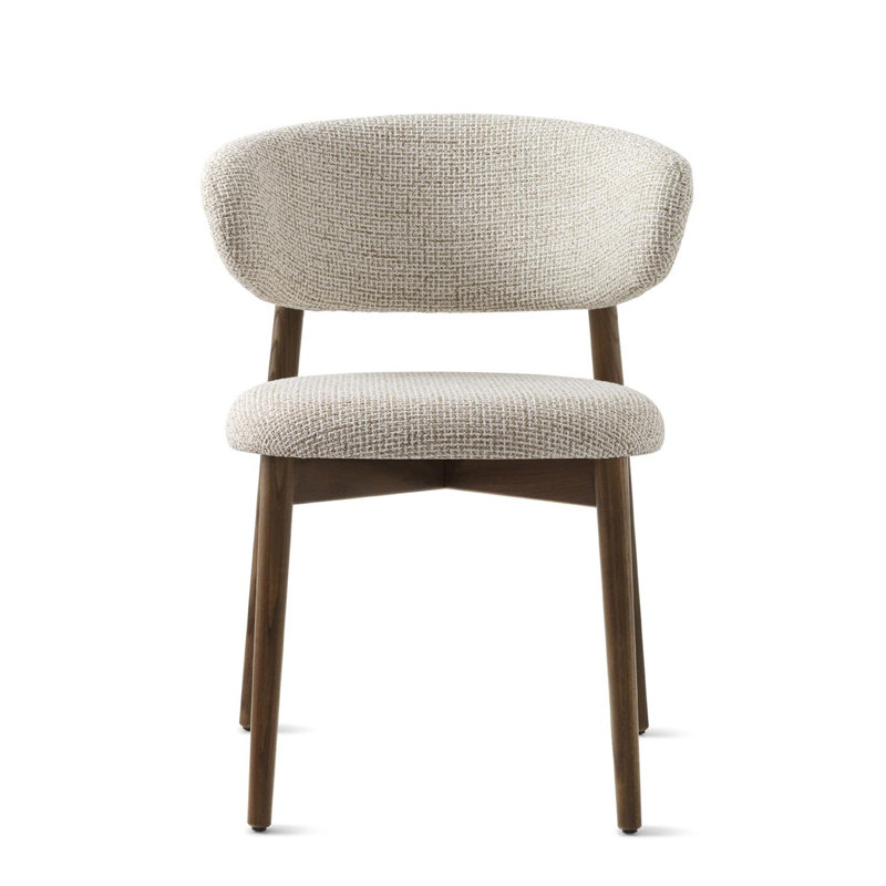 Chaise rembourrée Oleandro avec base en métal, Fumée, Boucle chanvre
