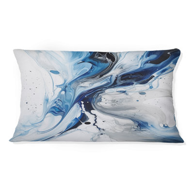 Blue And Grey Ethereal Elixir I - Abstract Printed Throw Pillow
