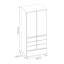 Dontavia 2 Door Wardrobe with six compartments and a hanging rod