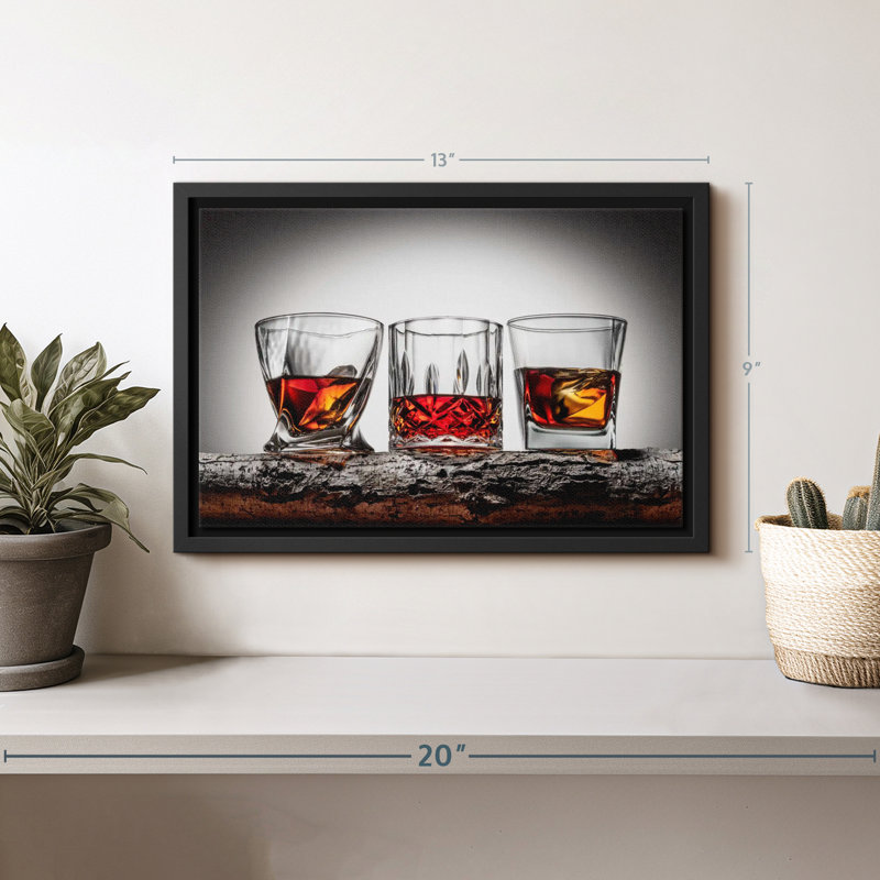 «Fancy Whiskey Glasses Canvas Print», H 9 po x l 13 po